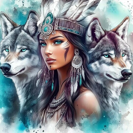 American Native Indian Diamond Painting Kits for Beginners (multicolour) 7.87 x 5.91 x 0.31 inches